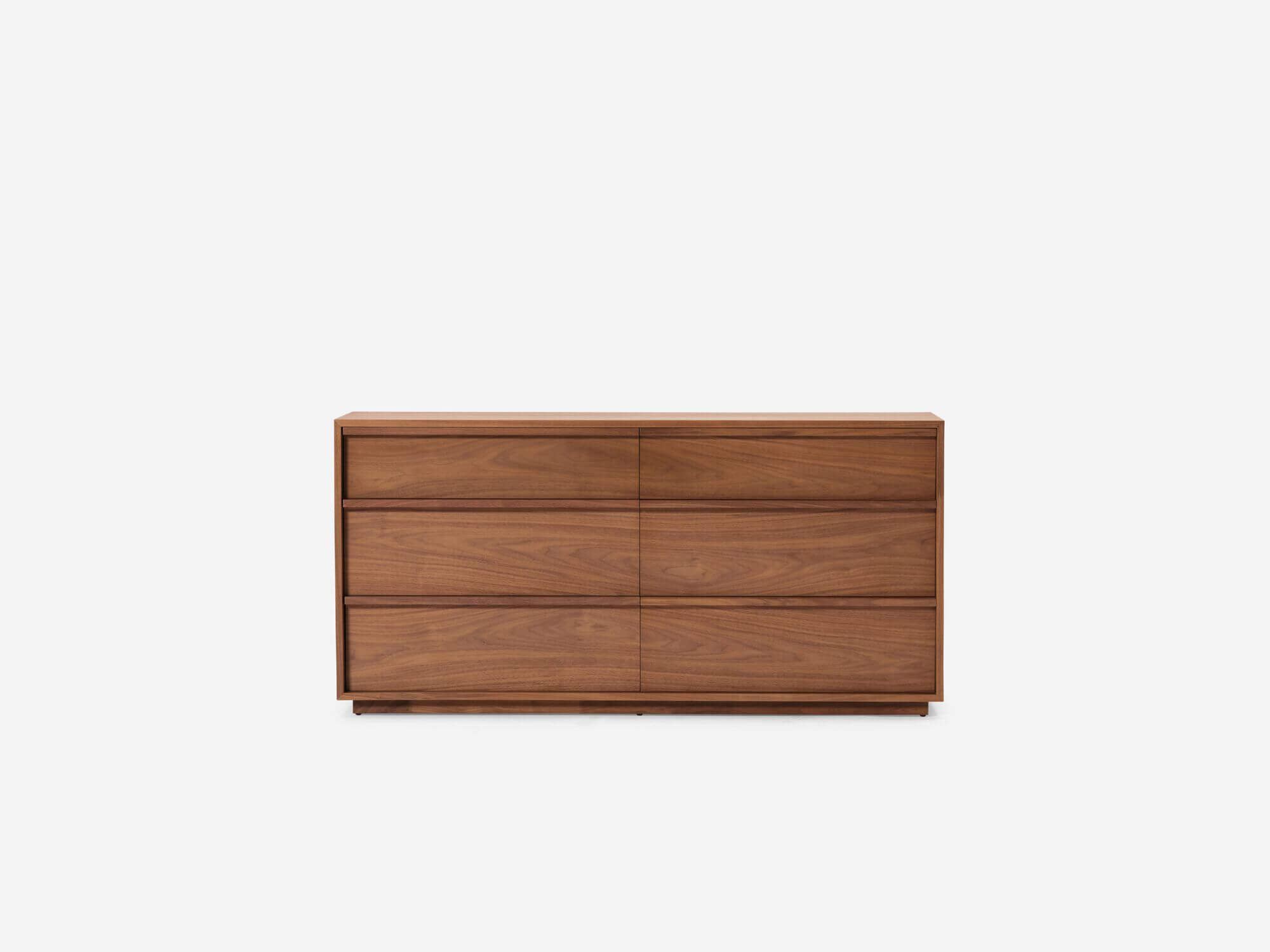 Walnut double dresser front view